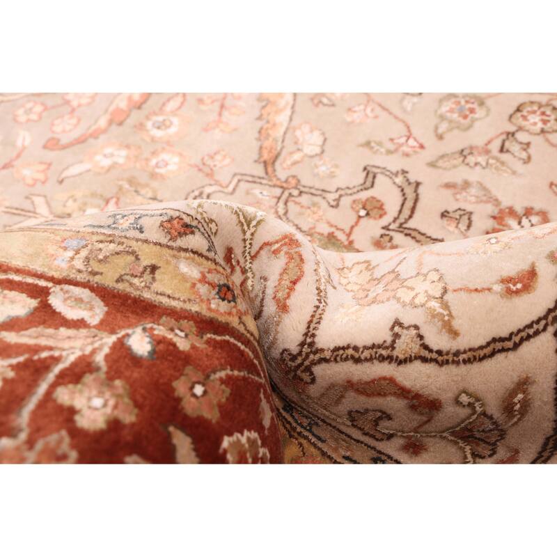 ECARPETGALLERY Hand-knotted Mirzapur Beige Silk, Wool Rug - 5'6 x 8'0