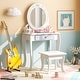 preview thumbnail 2 of 4, Kids Vanity Set Makeup Table Chair Sweet Set with Storage Drawer