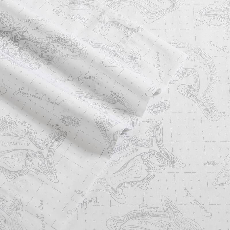 Eddie Bauer Printed Cotton Percale Deep Pocket Sheet Set