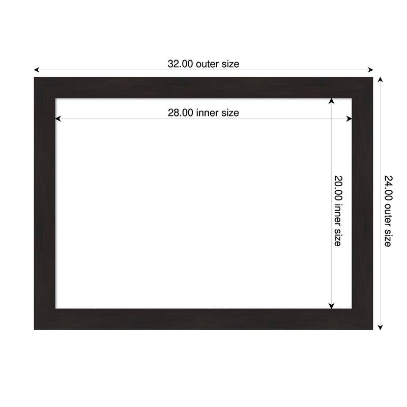 Amanti Art Furniture Espresso Narrow Framed Dry Erase Magnetic Board - 32 x 24 in