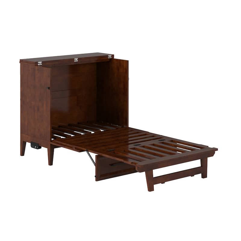 Santa Fe Murphy Bed Chest with Mattress and Built-in Charger
