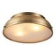 preview thumbnail 5 of 9, Rennnsan 14.2 in. 2-Light Mid-Century Modern Aged Bronze Drum Flush Mount Ceiling Lights with Frosted Glass for Foyers/ Hallways