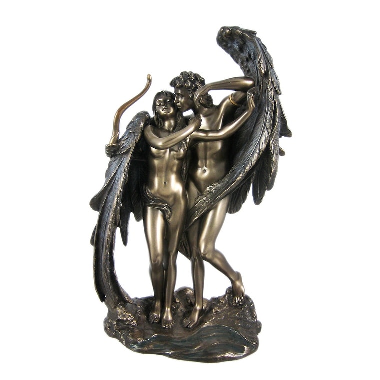 Cupid And Psyche Greek Bronzed Statue Mythology Eros Overstock 18258330 Greek goddess athena bronze statue, greek mythology olympian gods, metal art sculpture, ancient greece, museum replica the statue is cast in solid bronze with verdigris patina. cupid and psyche greek bronzed statue mythology eros