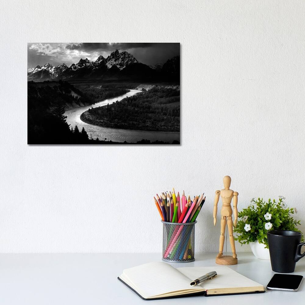iCanvas "The Tetons - Snake River" by Ansel Adams Canvas Print