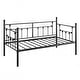 preview thumbnail 7 of 34, VECELO Roman Column Daybed 79" Iron Frame Space Saving Daybed Set with Rolling Trundle for Guest Teen Room Black or White