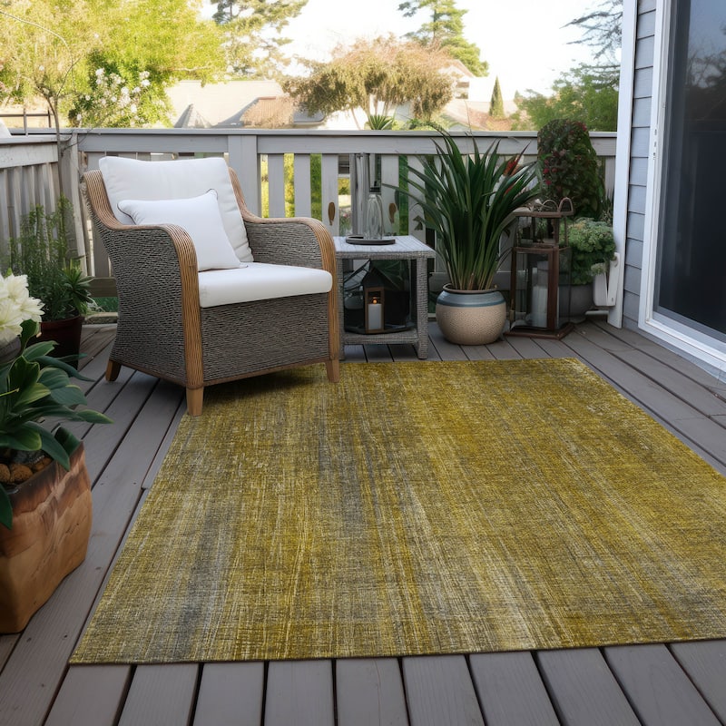 Machine Washable Indoor/ Outdoor Ombre Solid Chantille Rug