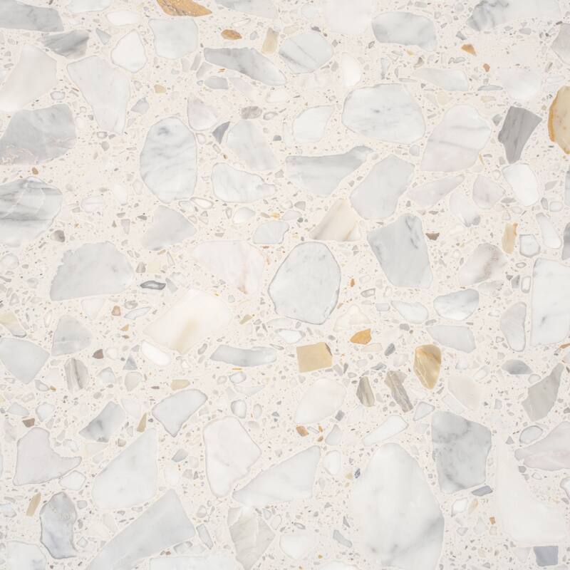 Apollo tile 24" x 24" Terraforma Polished Ivory White Gray Terrazzo Tile (15.5 sq ft/case) - 4 Pack