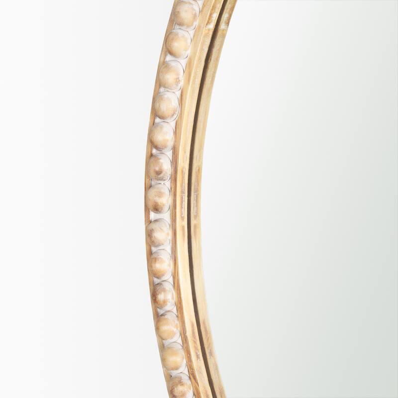 Roan Light Brown Wood Beaded Wall Mirror - 30.0L x 1.5W x 30.0H
