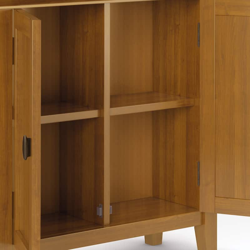 WYNDENHALL Mansfield SOLID WOOD 32 inch Wide Transitional Low Storage Cabinet - 32"w x 14"d x 31"h