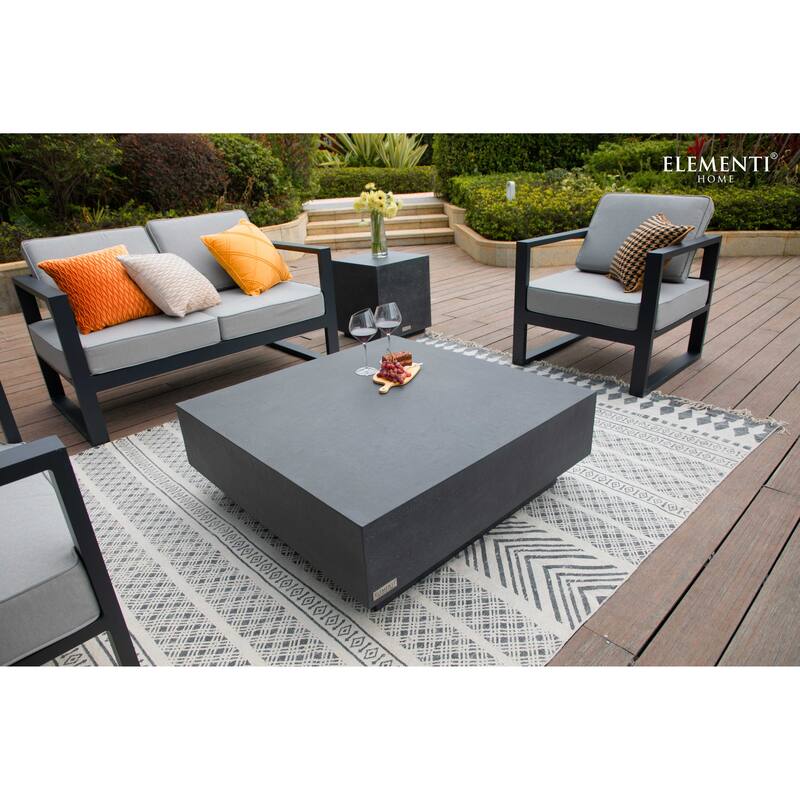 Elementi Home Tevere 40" Square Concrete Coffee Table - 40 X 40 X 14