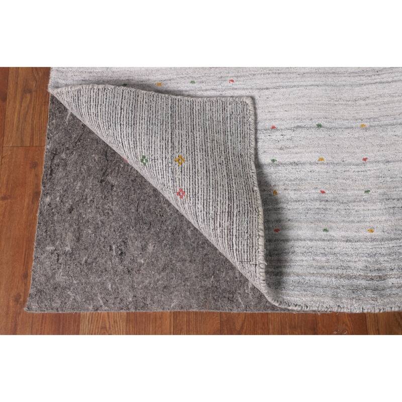 Striped Gabbeh Indian Area Rug Handmade Wool Carpet - 9'3" x 11'8"