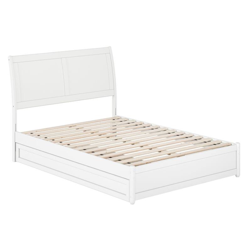 Andorra Platform Bed with Panel Footboard and Twin Trundle