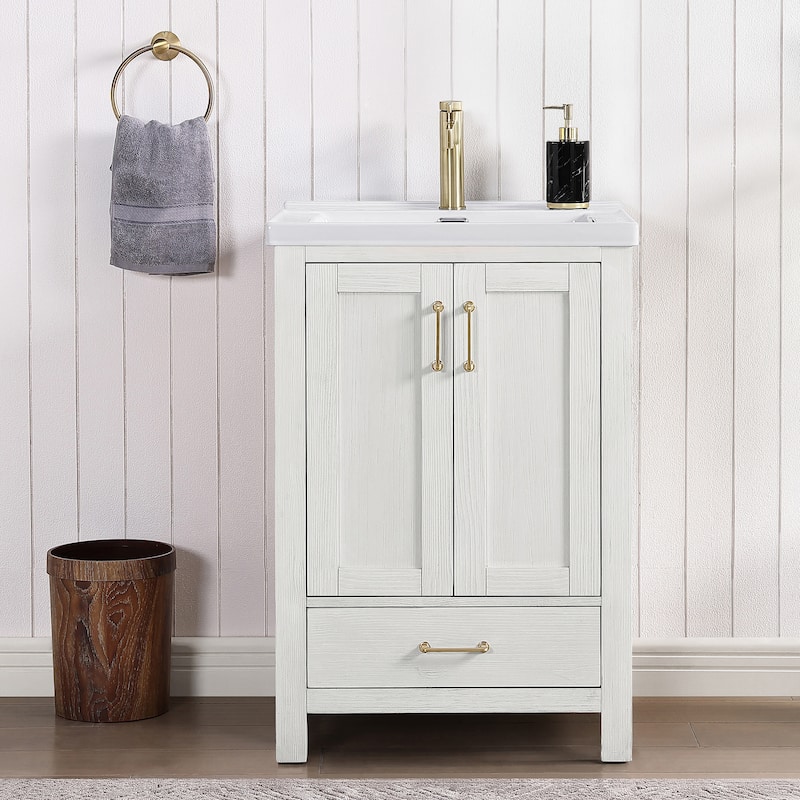 Gela Single Bath Vanity with Ceramic Basin Top without Mirror