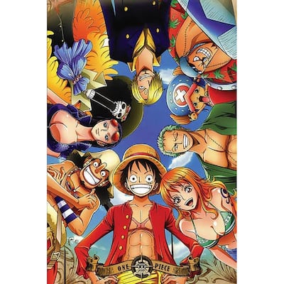 One Piece / Vert Circle Characters In A Circle Art Poster - 24 x 36 Inch