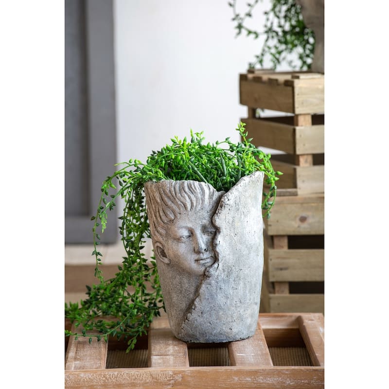 GDFStudio 6.5x6x8.5" Sleep Face Accent Planter (Set of 2)