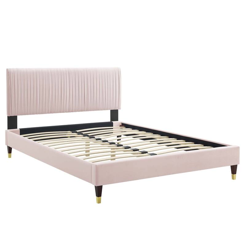 Peyton Performance Velvet Queen Platform Bed