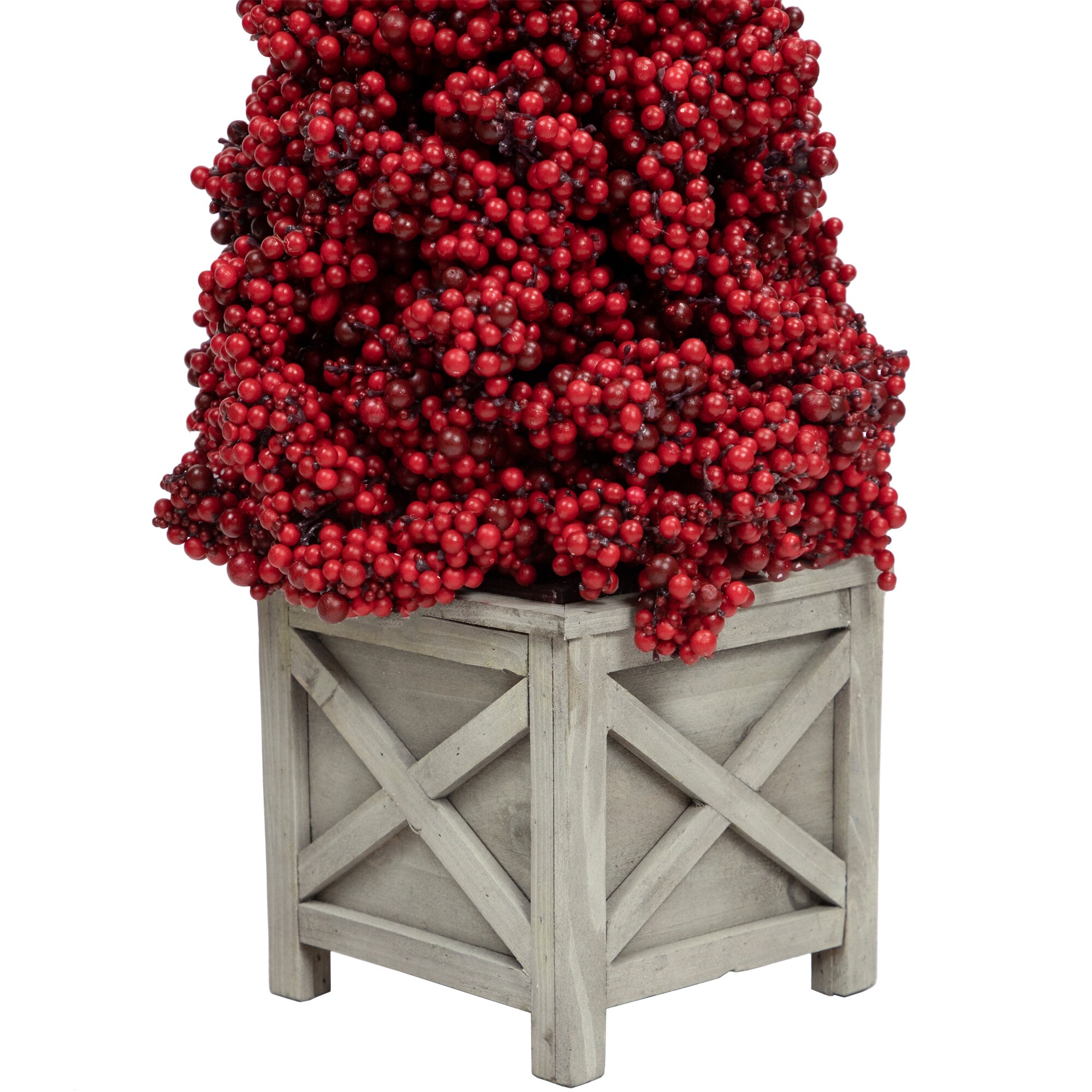 Red Berry Cone Potted Christmas Topiary - On Sale - Bed Bath & Beyond -  38424927