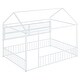 preview thumbnail 64 of 70, Full Size Metal House Bed Frame with Built-In Grid Shelves, Playful Canopy Design and Space-Saving Storage
