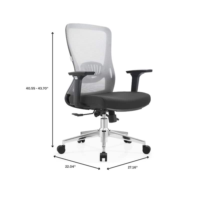 Cotton Office Chair with Mesh Mid-Back Adorit Series by LeisureMod