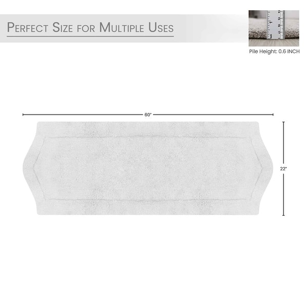 dimension image slide 4 of 15, Home Weavers Bathroom Rug, Cotton Soft, Water Absorbent Bath Rug, Non Slip Shower Rug Machine Washable 22"x60" Runner