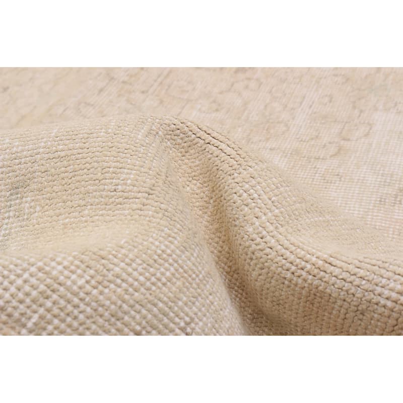ECARPETGALLERY Hand-knotted Antalya Vintage Khaki Wool Rug - 9'4 x 12'7