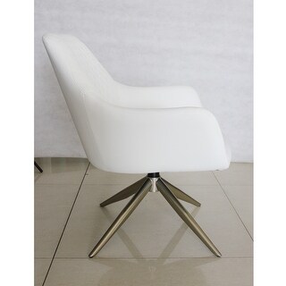 Art Leon Art Leon Faux Leather Accent Chair With Metal Base Gray From Overstock Com Daily Mail