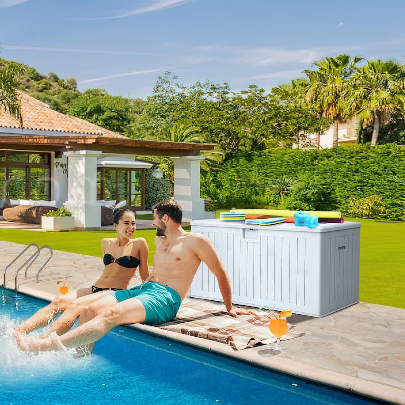 150 Gallon Outdoor Storage Waterproof Deck Box - N/A