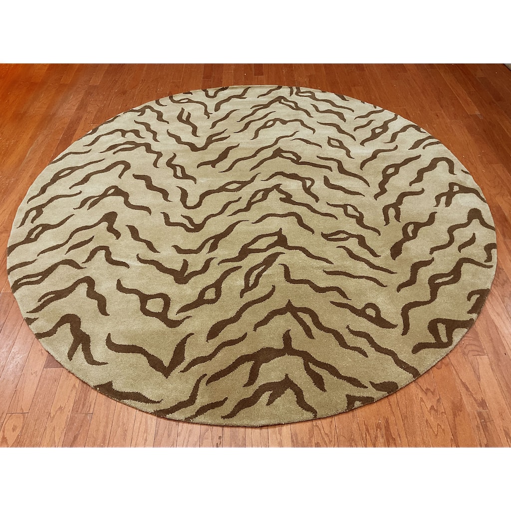 HERAT ORIENTAL Handmade Tibetan Brown Zebra Wool Rug Collection