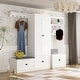 preview thumbnail 2 of 48, Combo Entryway Hall Trees Storage Bench Closet Organizer Clothes Rack 86.8"W*17.7"D
