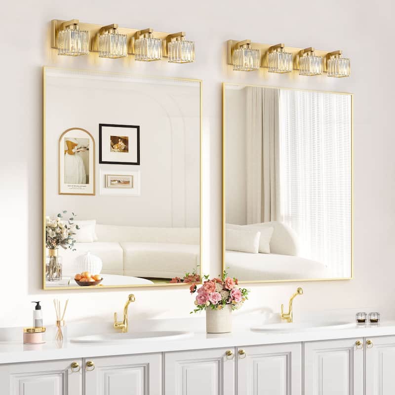 2/3/4/5 Light Bathroom Vanity Light Wall Sconce with Crystal Shade