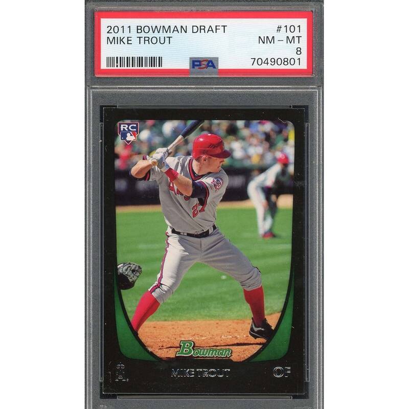 Mike Trout 2011 Bowman Draft Baseball Rookie Card RC #101 Graded PSA 8 - 8'6" x 11'6"