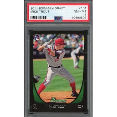 Mike Trout 2011 Bowman Draft Baseball Rookie Card RC #101 Graded PSA 8 - 8'6" x 11'6"