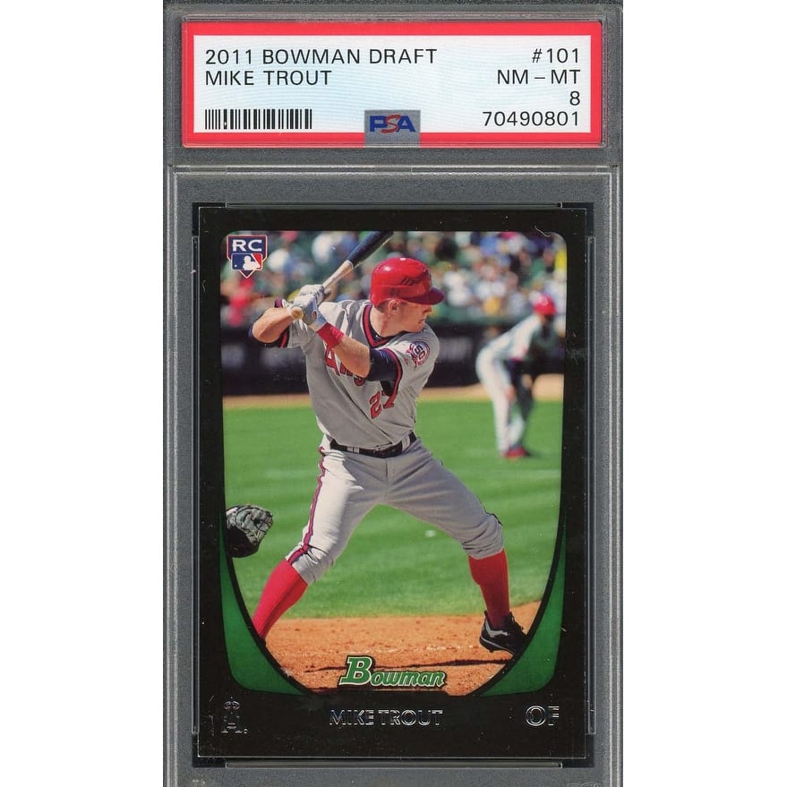 Mike Trout 2011 Bowman Draft Baseball Rookie Card RC #101 Graded PSA 8 - 8'6" x 11'6"