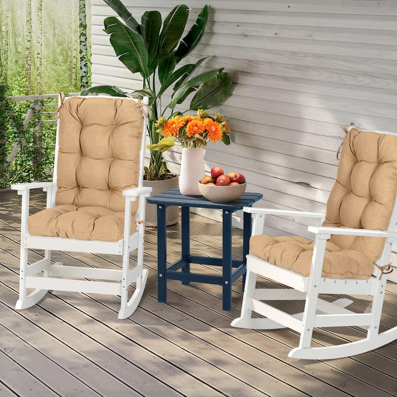 Aoodor Outdoor 42"x 20" x5" Tufted Back Cushions Patio Replacement Chair Cushion, Set of 2