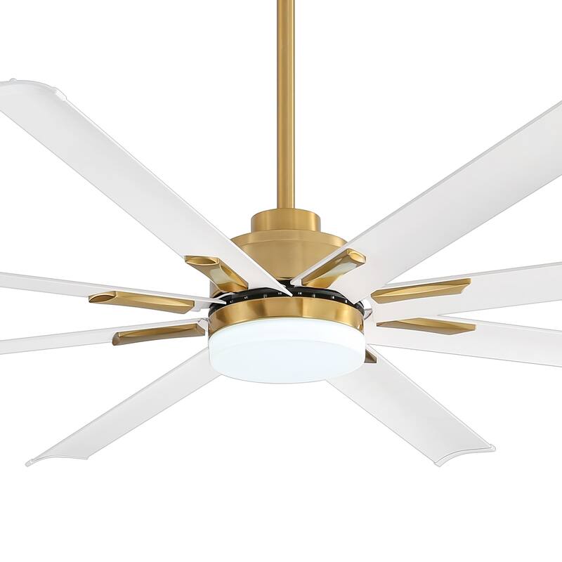72-in 8 Aluminum Blade Gold Ceiling Fan with LED Light Remote Control