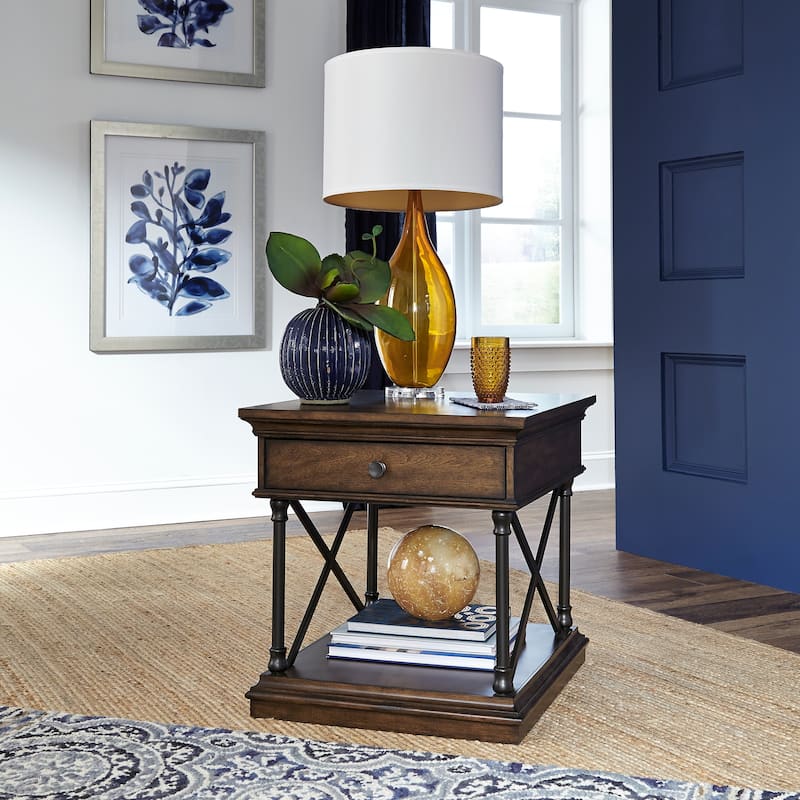 Tribeca Cordovian Brown Birch Living Room Table Set 3 Piece with Cocktail Table, End Tables