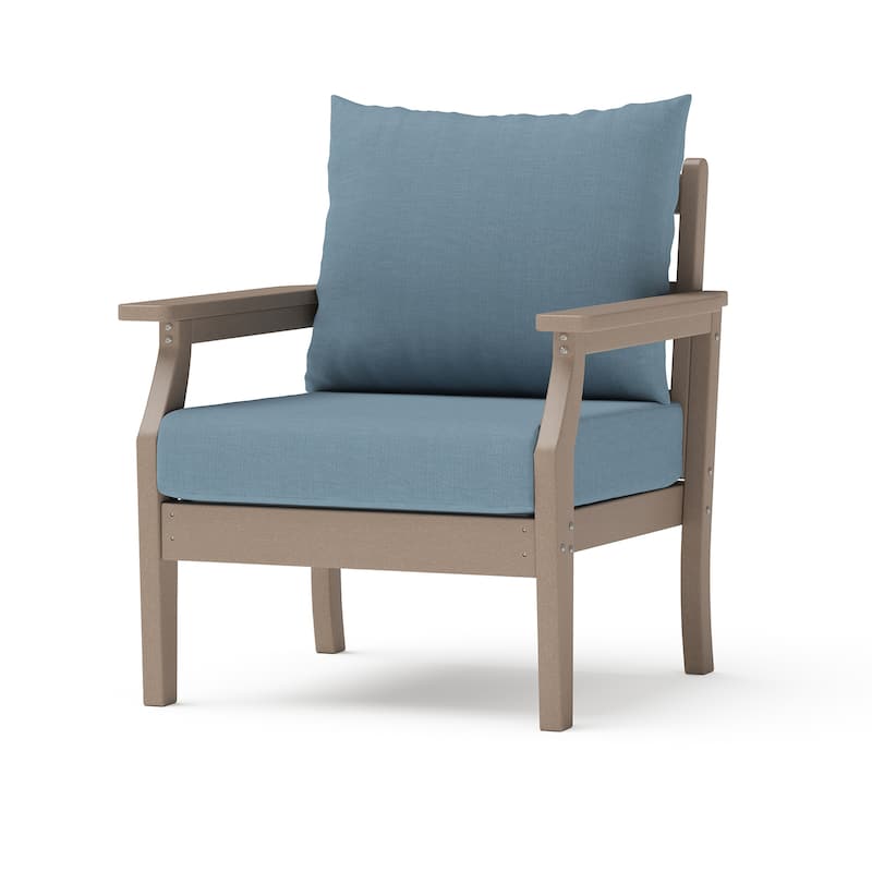 Kamas Outdoor Patio Club Chair - Tan Frame