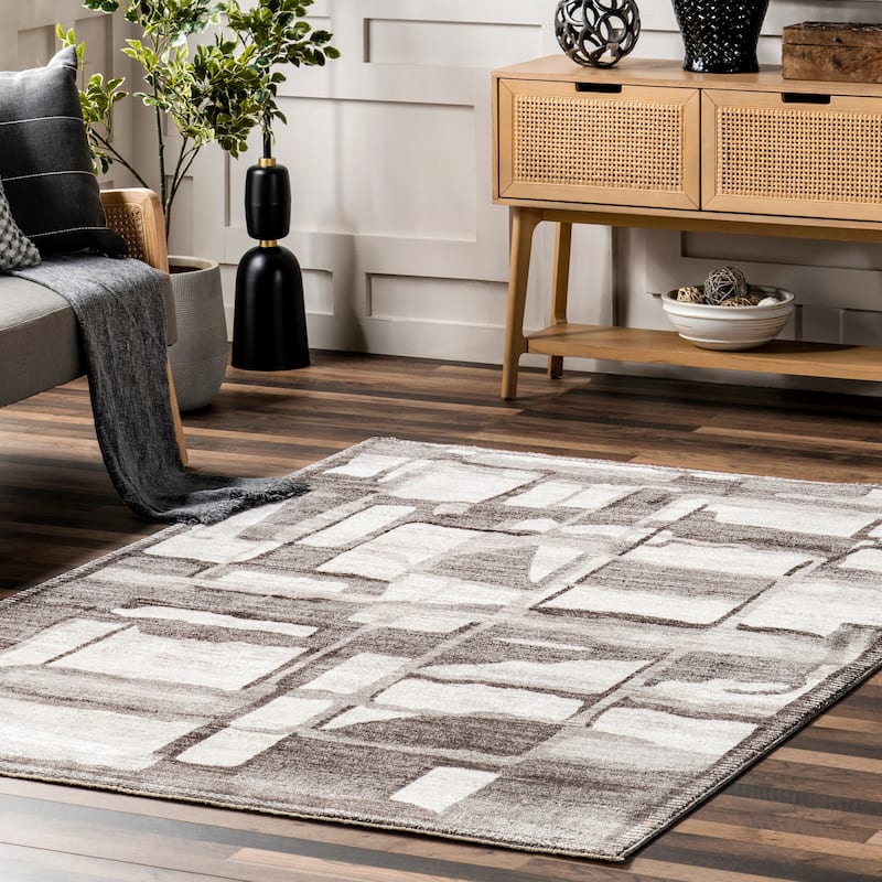 Nuloom Chrissie Abstract Shapes Fringe Area Rug