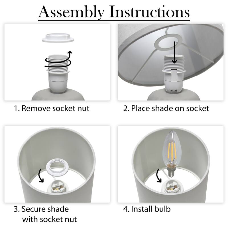 Fishscale Porcelain Table Lamp with White Drum Shade - 13.5" - Chrome Finished