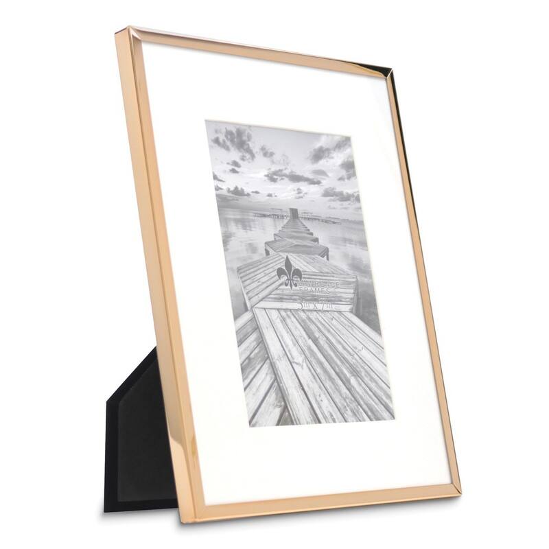 Curata Gold-Tone 8x10 Frame with Bevel-Cut Mat For 5x7 Photo