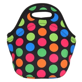 Insulated Lunch Bag, Neoprene Lunch Tote Bag, Large Multicolor Circle ...