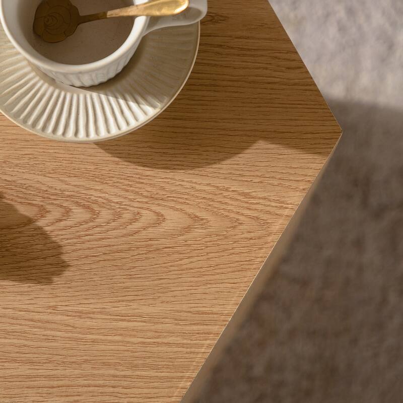 Modern Fully Assembled End Table for Small Spaces - Natural Wood