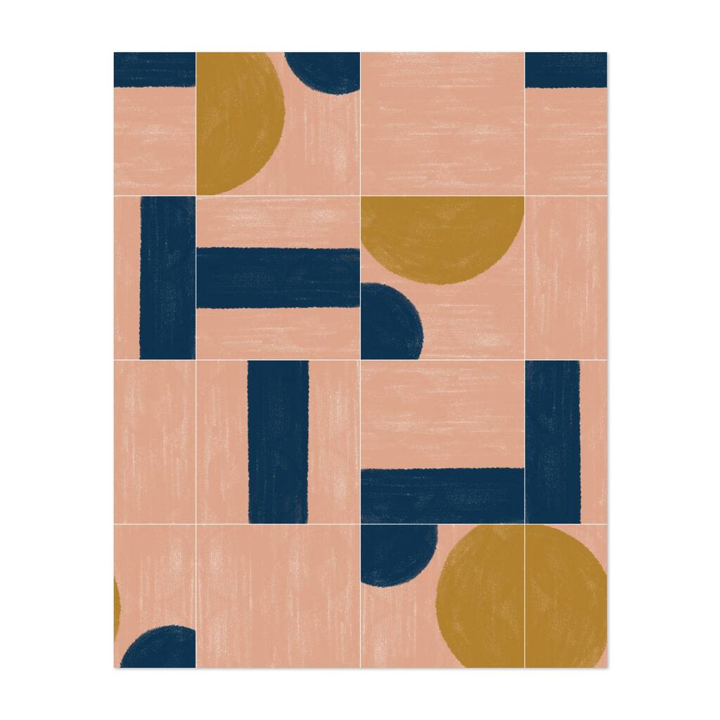 Rome Italy Painted Wall Tiles 03 Digital Geometric Art Print/Poster