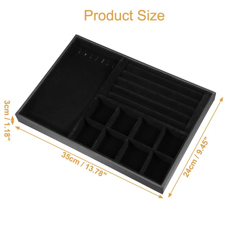 3 in1 Jewelry Tray Stackable Tray Showcase for Rings Earrings Necklace