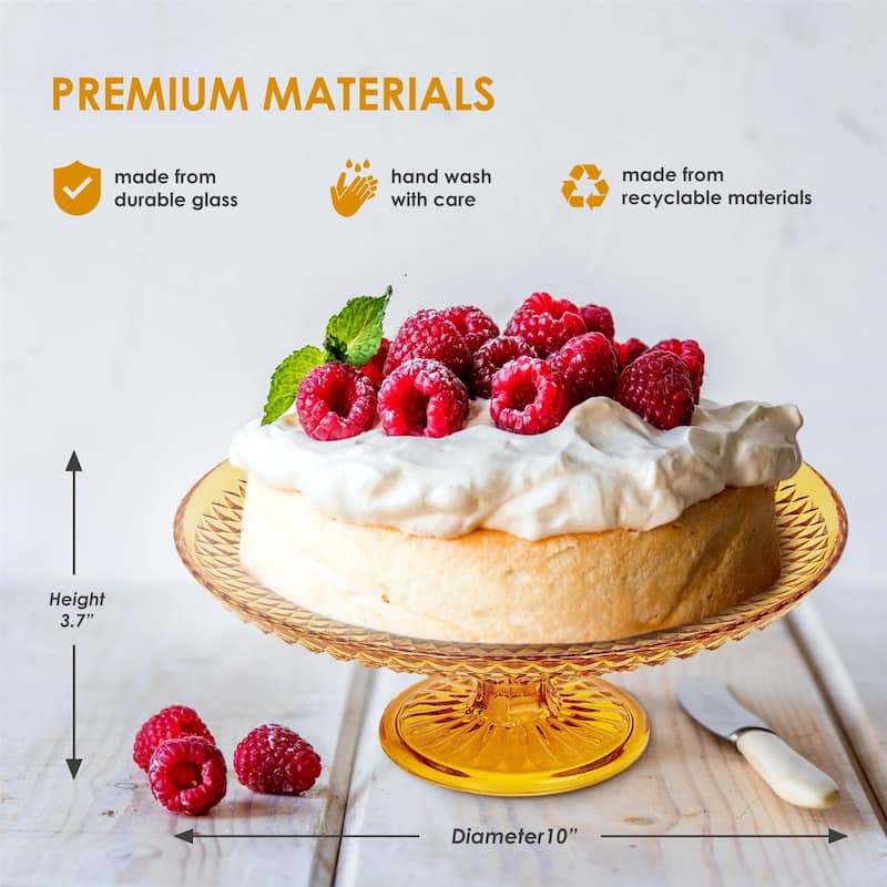 Amici Home Diamond Footed Glass Cake Stand - 10 inch
