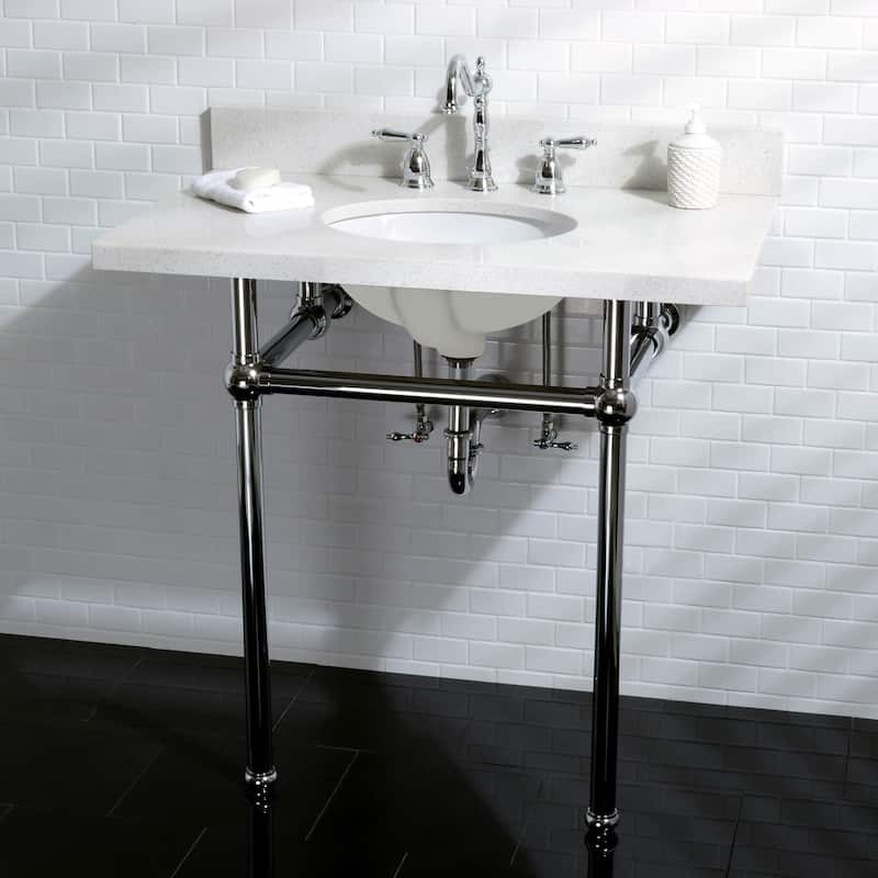 Kingston Brass Heritage Widespread Bathroom Faucet with Brass Pop-Up