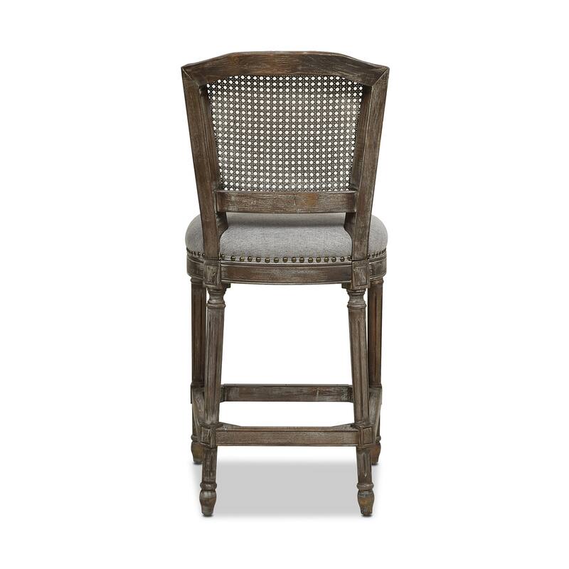 Rattan Wicker High Back Armless Counter Bar Stool