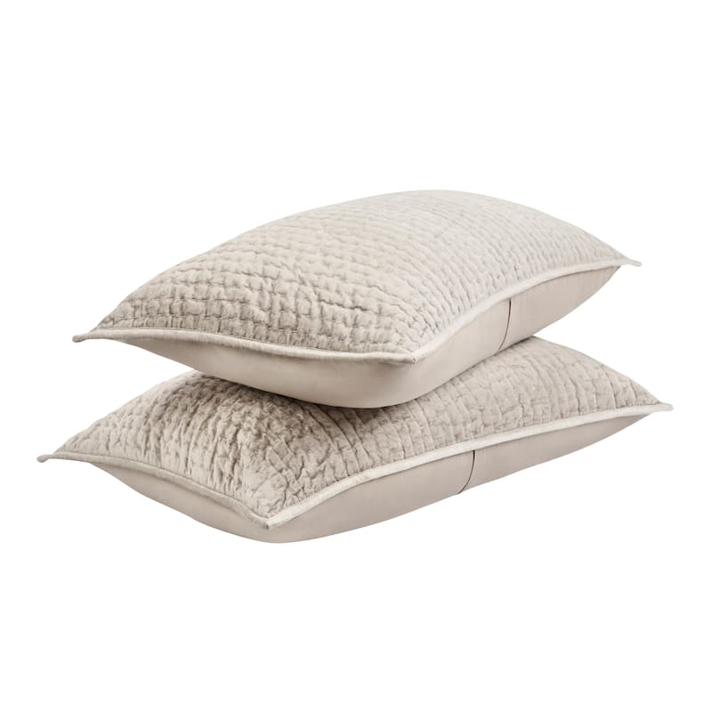 Dimitry Rayon Velvet Sham by Kosas Home - Pebble Beige - King