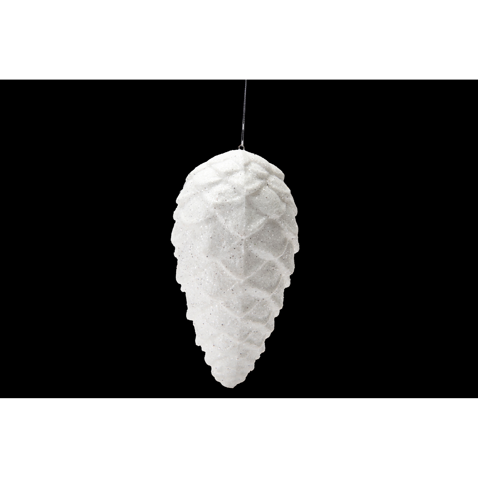 Glitter Pinecone Ornament White- Set of 2