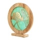 preview thumbnail 8 of 13, River of Goods Round Decorative Stained Glass Mango Wood Stand - 13" x 3" x 14"
